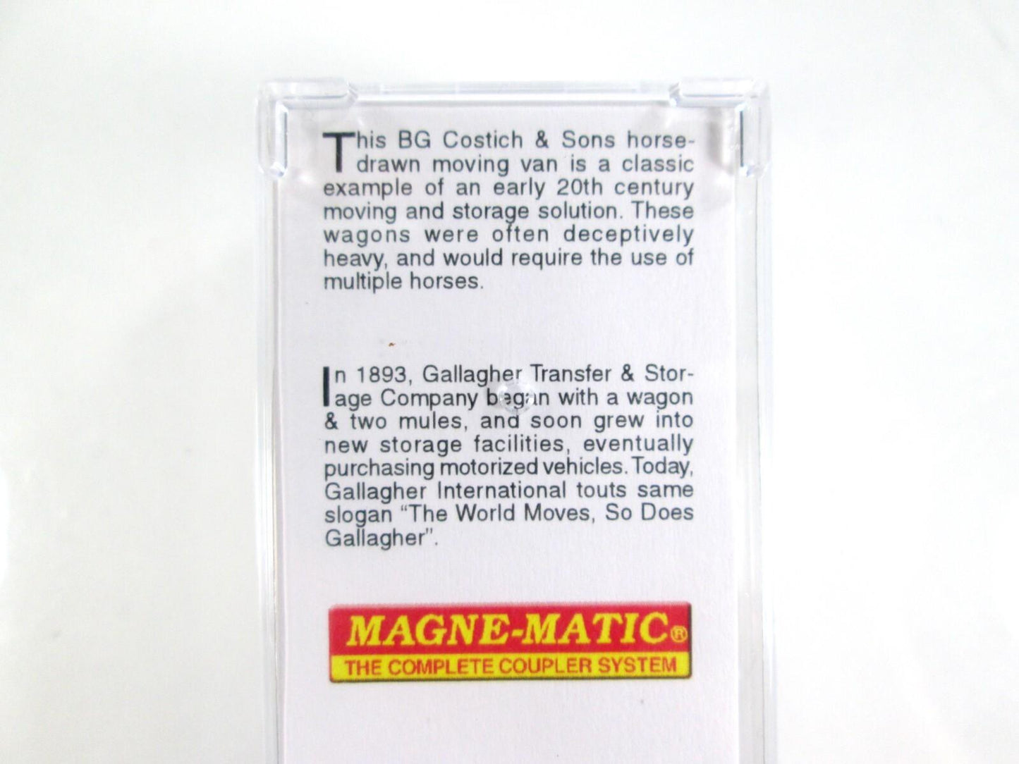 N Scale *B.G. COSTITCH, GALLAGHER'S* Vintage Wagon 2-Pack -Micro Trains 47000279