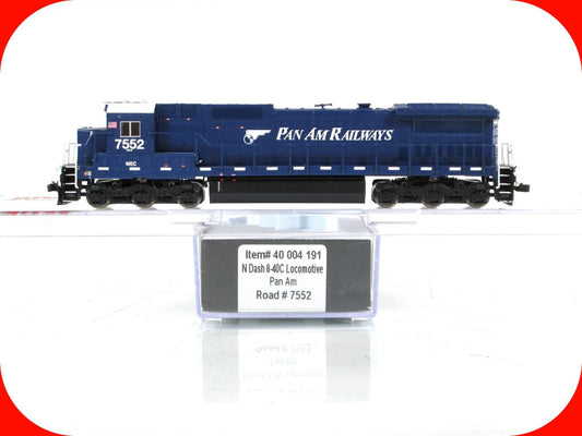 N Scale ***PAN AM*** DASH 8-40C Locomotive, MEC #7552 - Atlas 40004191, with DCC