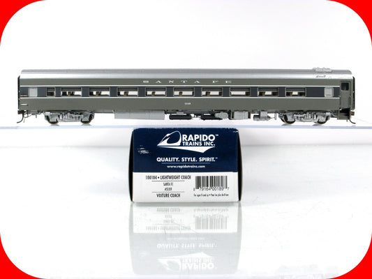 HO Scale ***SANTA FE*** Passenger Coach, ATSF 3189 ------ Rapido 100104, Lighted
