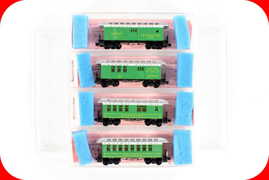 N Scale ***CENTRAL PACIFIC*** Overton Passenger 4-Pack --- Roundhouse, MTL Cplrs