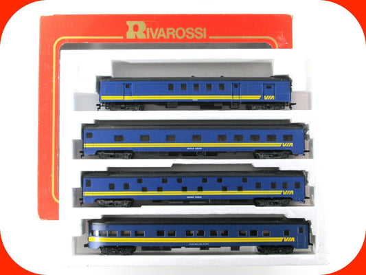 HO Scale ***VIA RAIL*** 1930s Lightweight Passenger 4-Car Set B - Rivarossi 6985