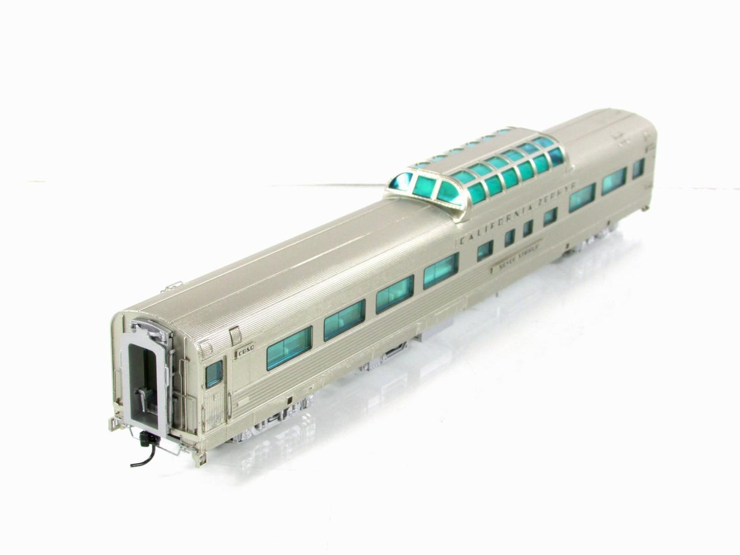 HO Scale *CB&Q CA ZEPHYR* SILVER STIRRUP Vista Dome 4722 -Broadway 1494, Lighted