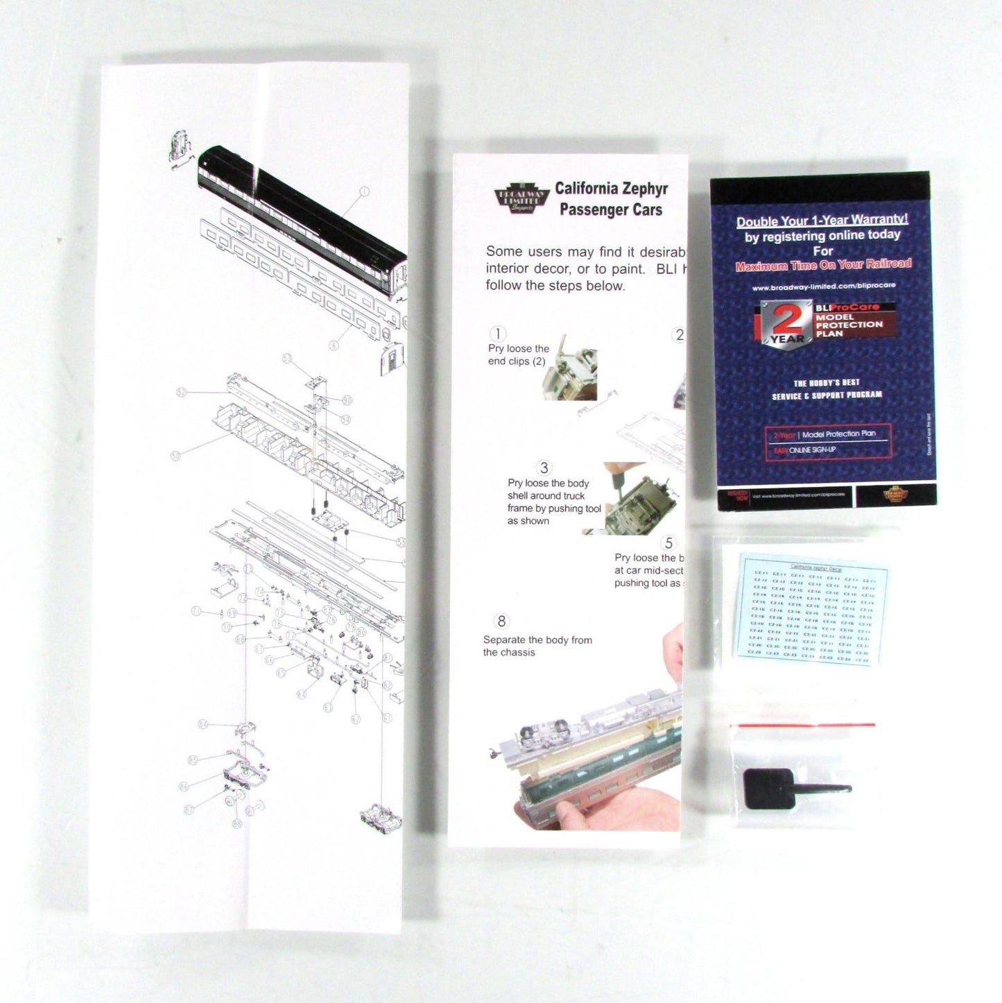 HO Scale **DRGW CA ZEPHYR** SILVER GLACIER Sleeper 1134 --Broadway 1513, Lighted