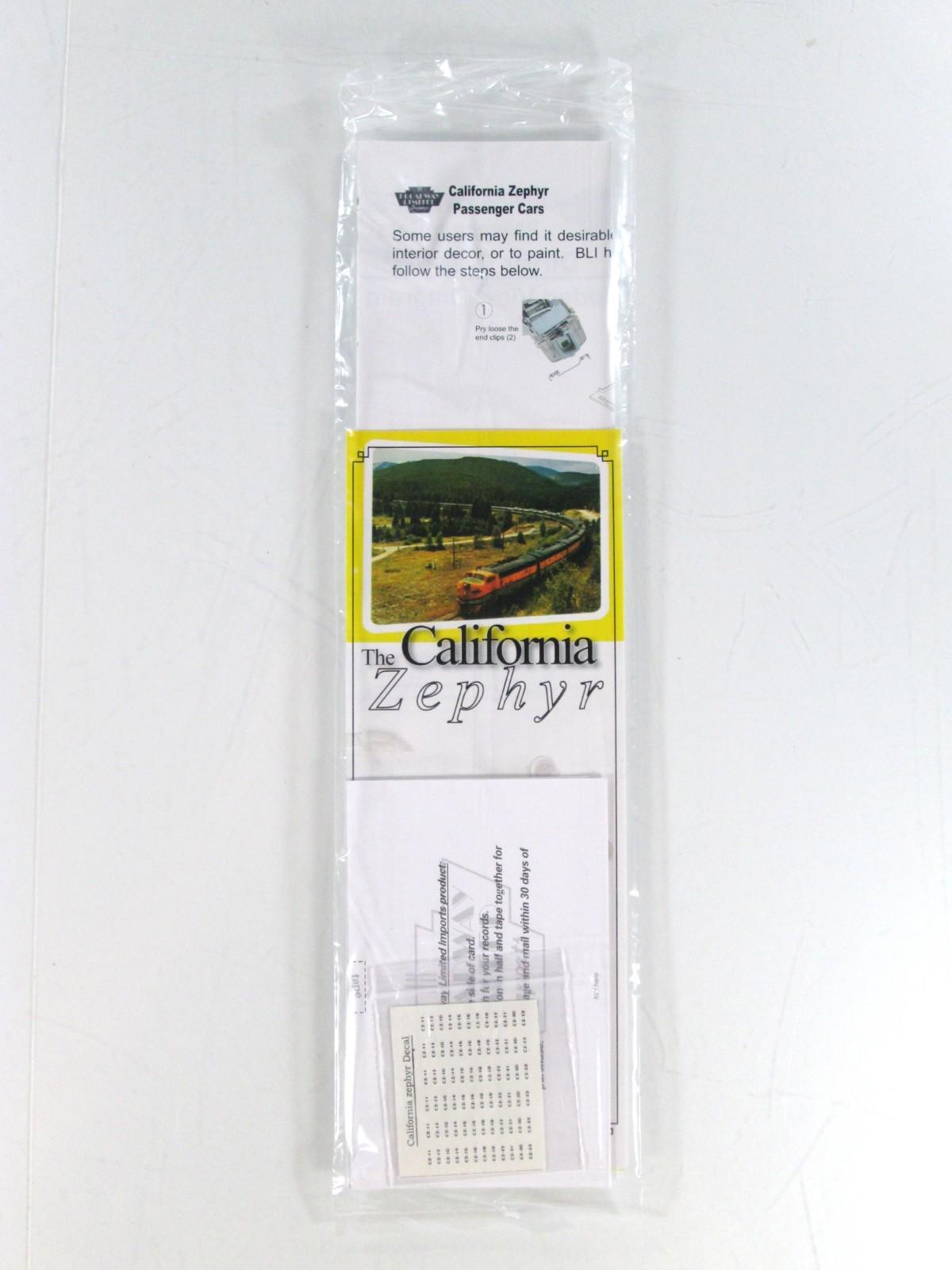 HO Scale *CBQ CALIFORNIA ZEPHYR* SILVER POINT Sleeper 423 -Broadway 507, Lighted