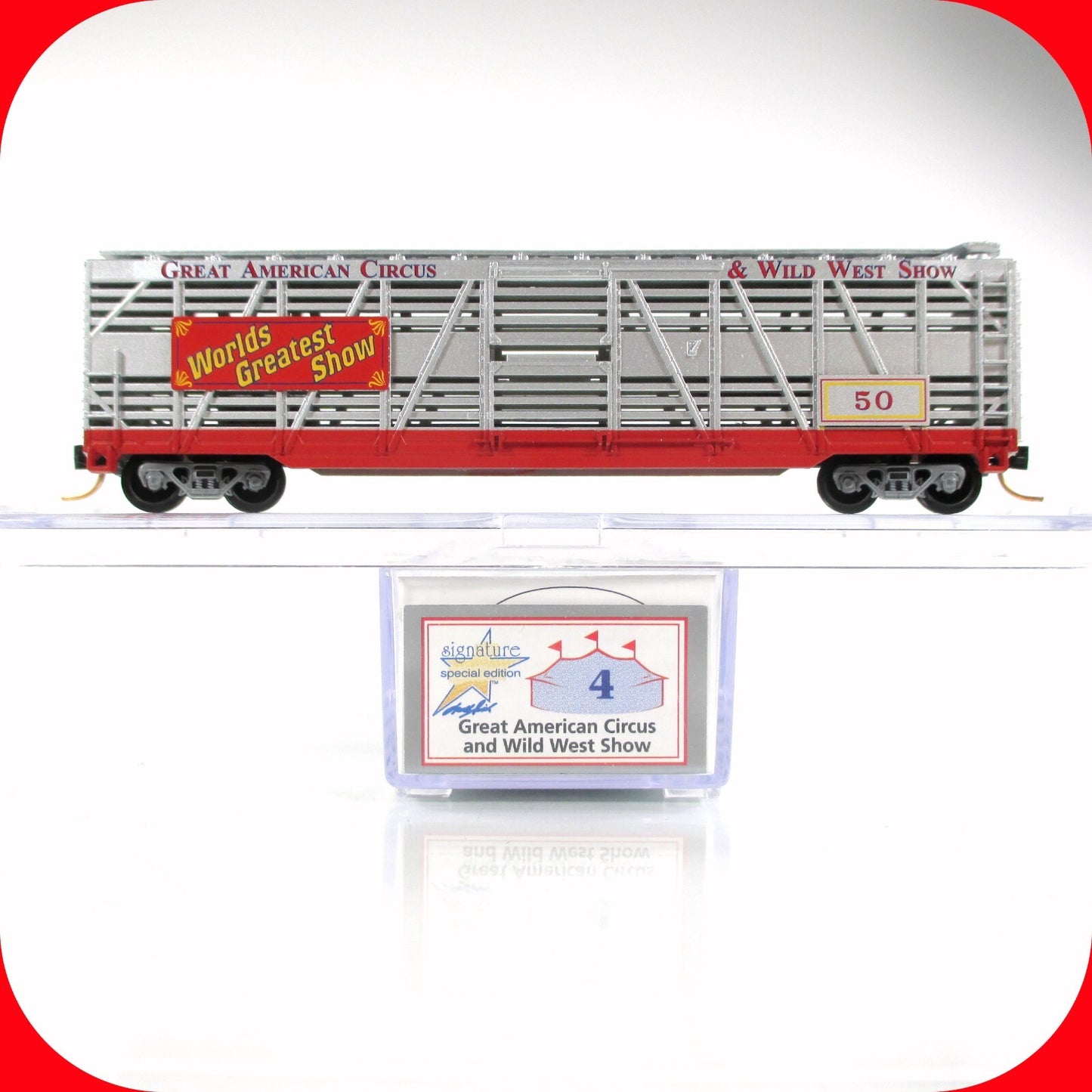 N Scale *AMERICAN CIRCUS & WILD WEST* Stock Car #50 - Atlas, Lowell Smith **RARE