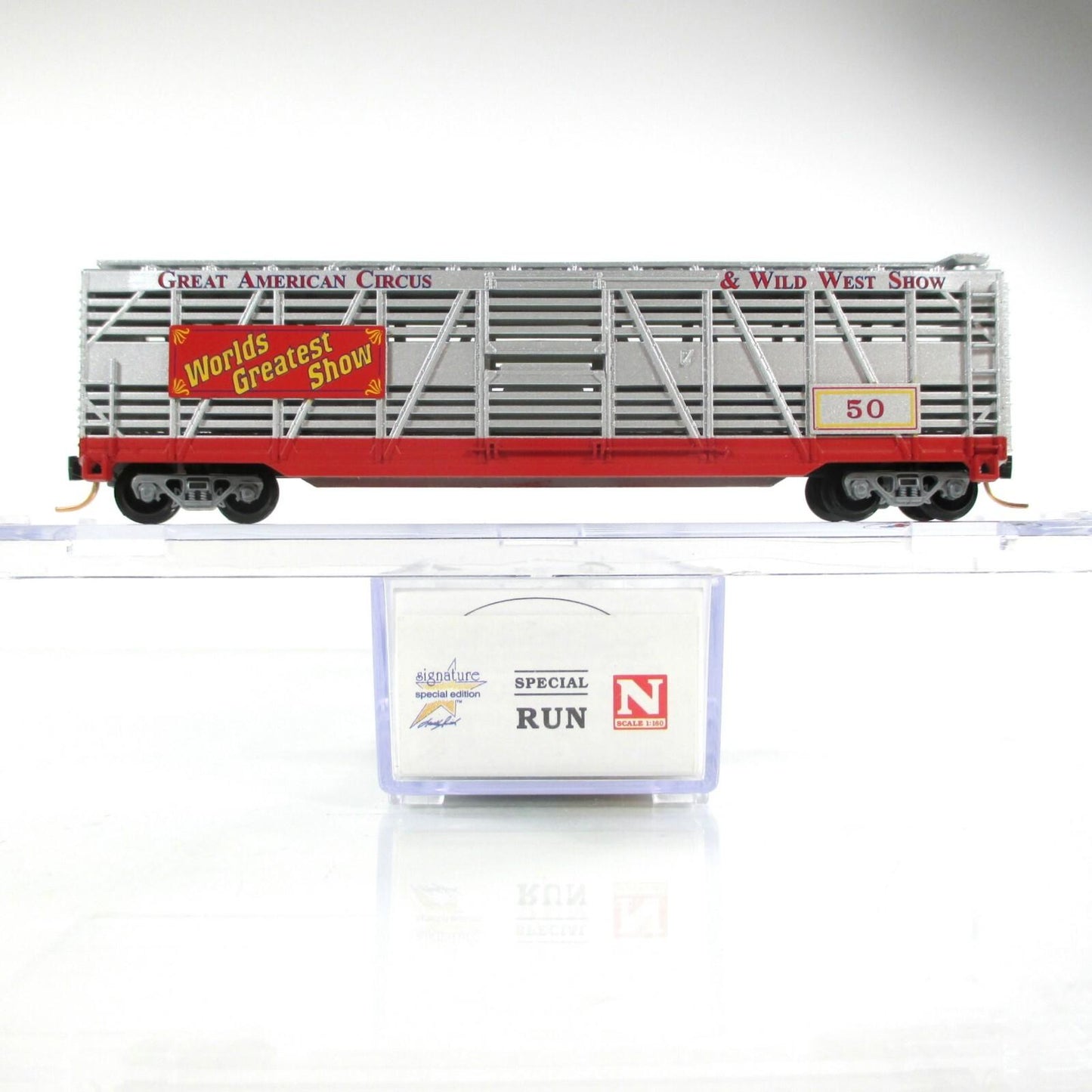 N Scale *AMERICAN CIRCUS & WILD WEST* Stock Car #50 - Atlas, Lowell Smith **RARE