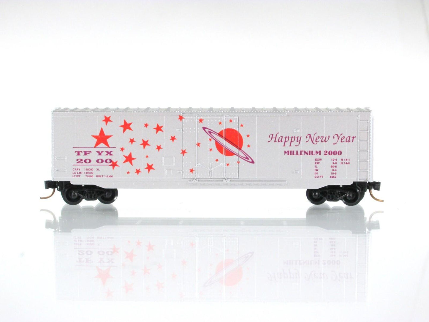 N Scale *HAPPY NEW YEAR* Millenium 2000 Box Car -Premiere Editions, MTL Cpl RARE