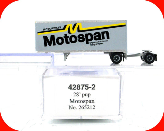 N Scale ***MOTOSPAN*** 28' Pup Trailer #265212 -- Trainworx 42875-2, Special Run