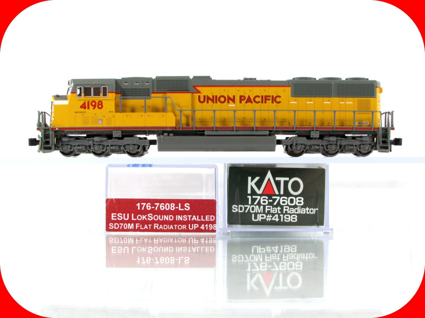 N Scale **UNION PACIFIC** SD70M Locomotive #4198 -Kato 176-7608-LS, DCC LokSound