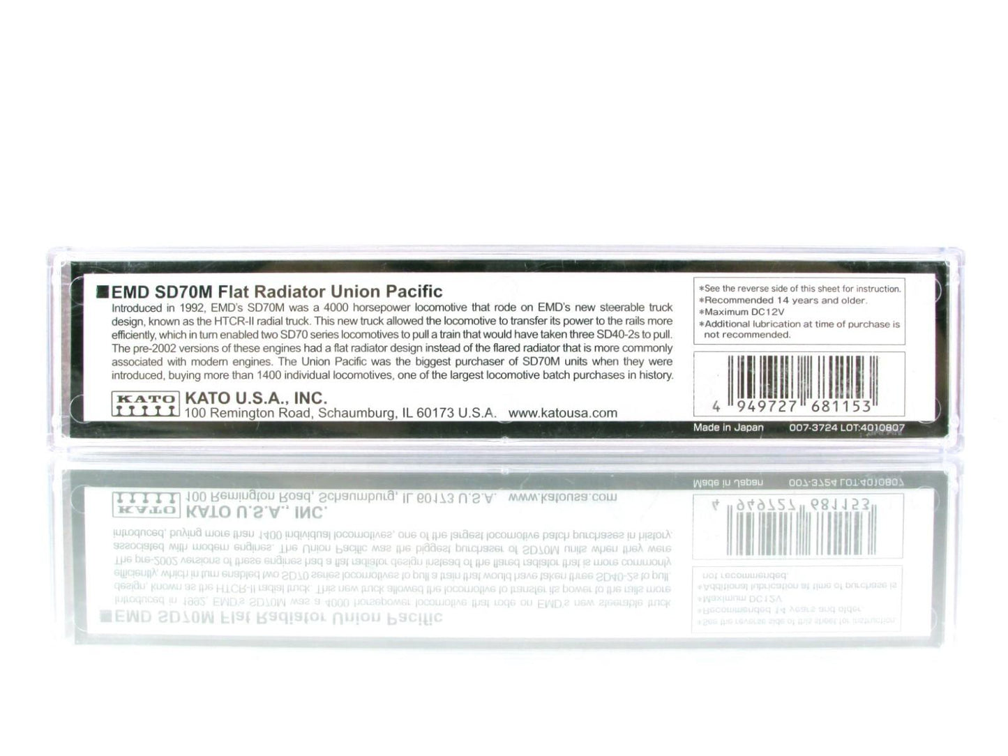 N Scale **UNION PACIFIC** SD70M Locomotive #4198 -Kato 176-7608-LS, DCC LokSound