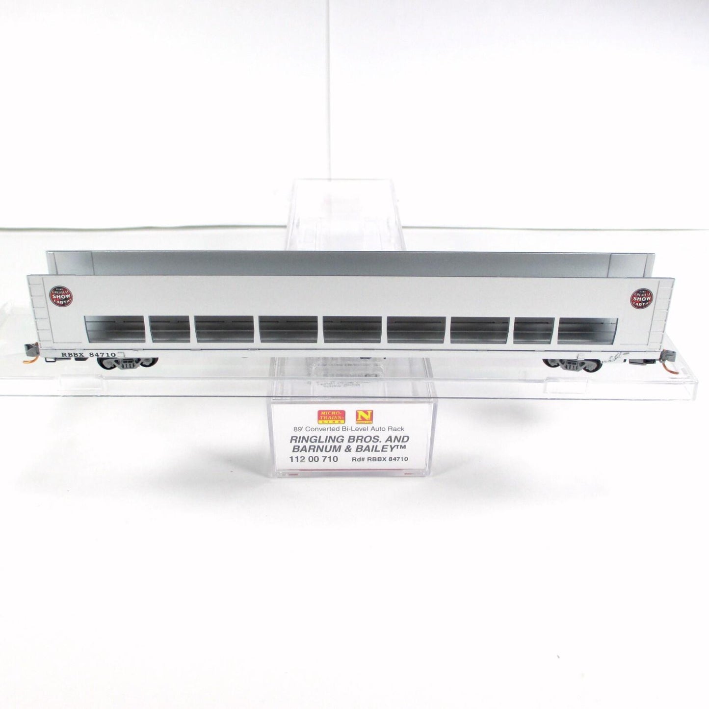 N Scale **RINGLING BROS BARNUM BAILEY** Auto Rack #84710 - Micro Trains 11200710