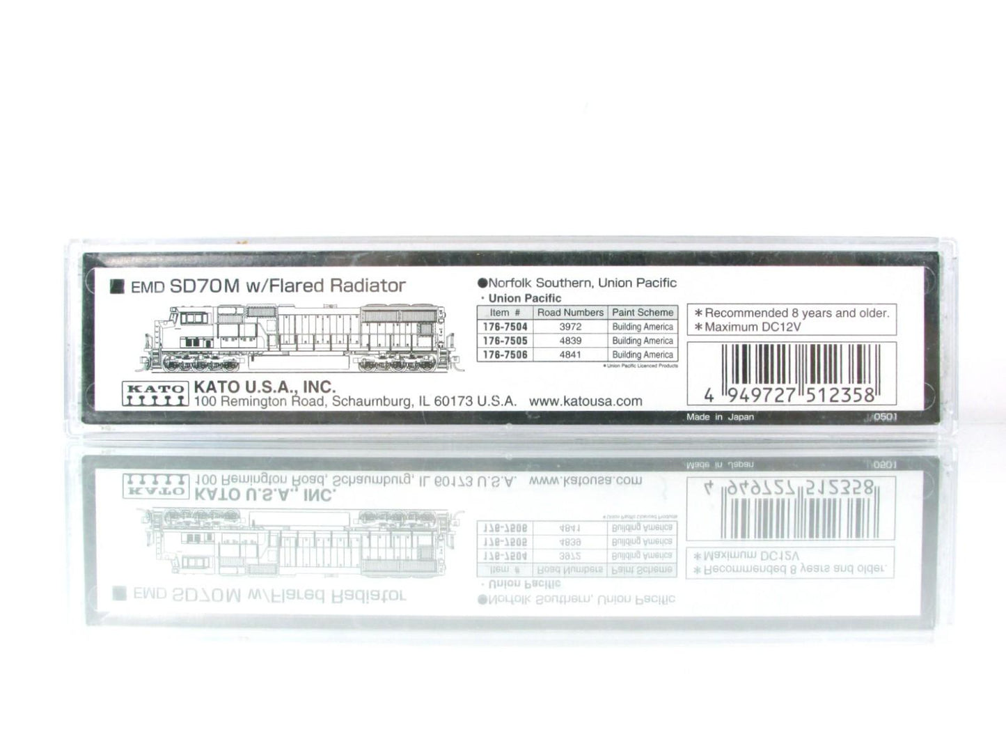 N Scale ***UNION PACIFIC*** SD70M Locomotive, UP 3972 ---- Kato 176-7504, w/ DCC