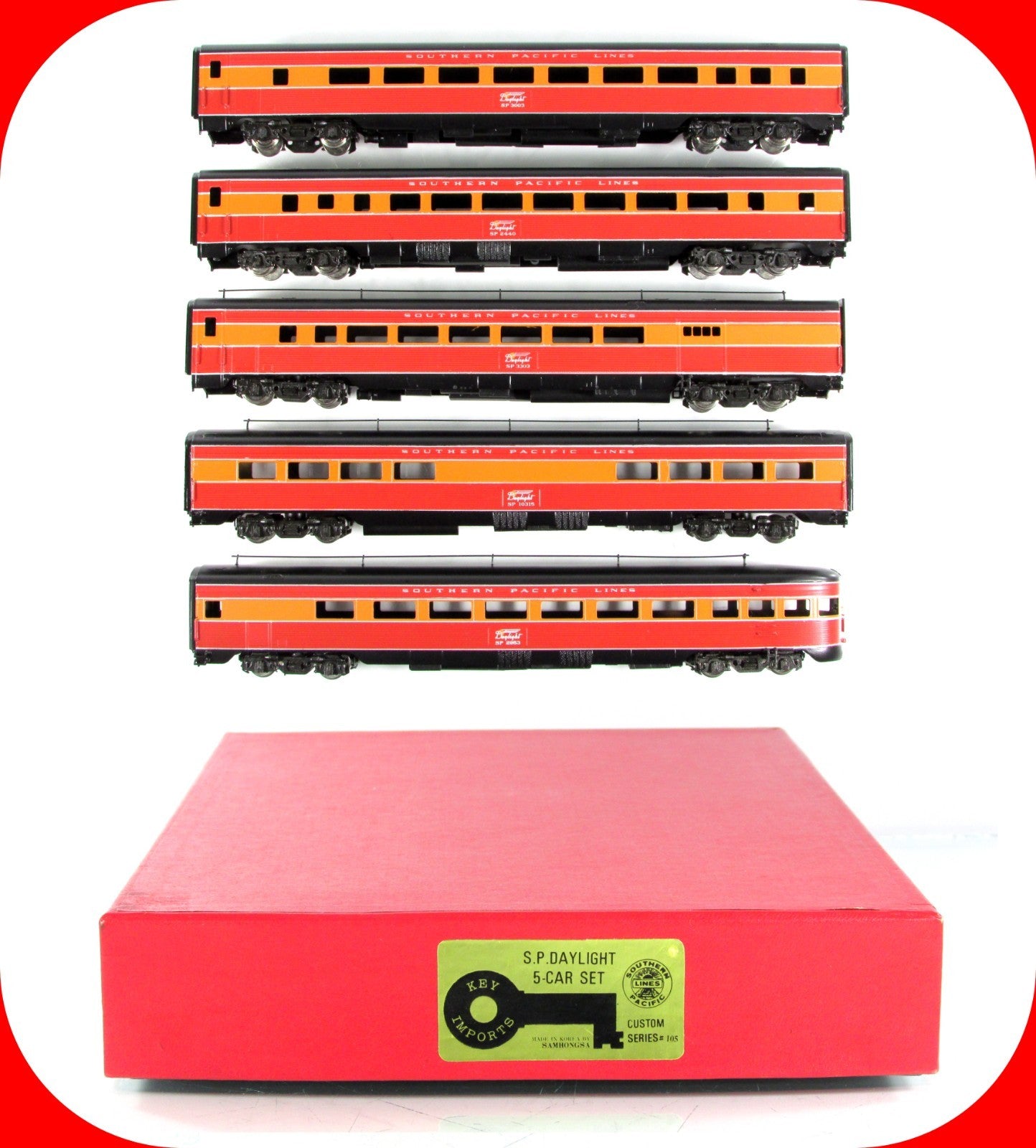 N Scale BRASS ***SOUTHERN PACIFIC DAYLIGHT*** Lightweight Passenger 5-Set -- Key