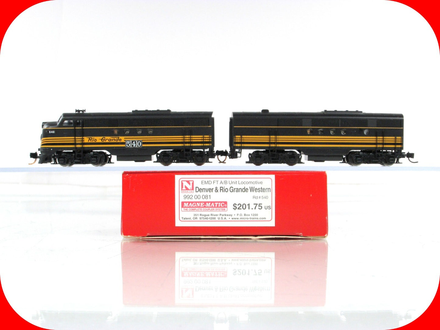 N Scale ***RIO GRANDE*** EMD FT A/B Set #540 - Micro Trains 99200081 *DCC Ready