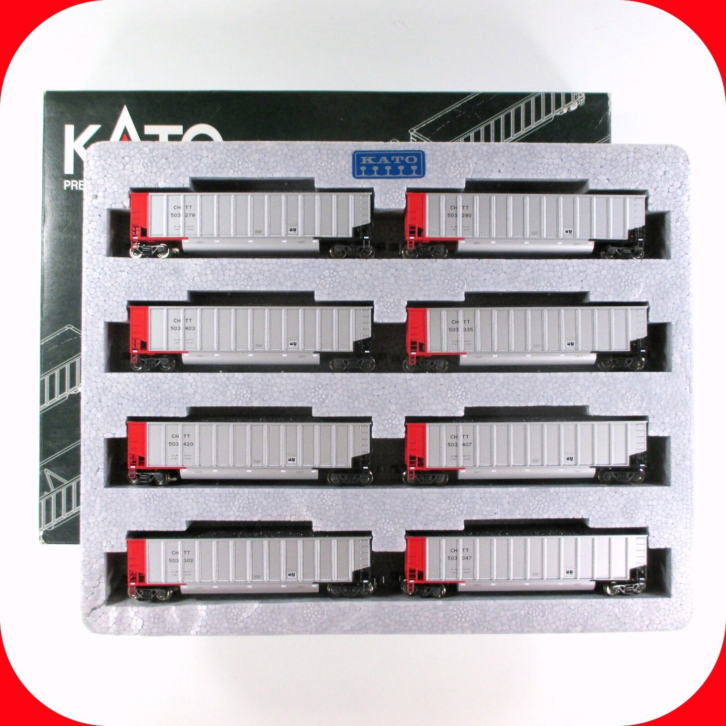 N Scale ***CHTT (MP/UP)*** BETHGON Coalporter 8-Car Set w/ Loads - Kato 106-4607
