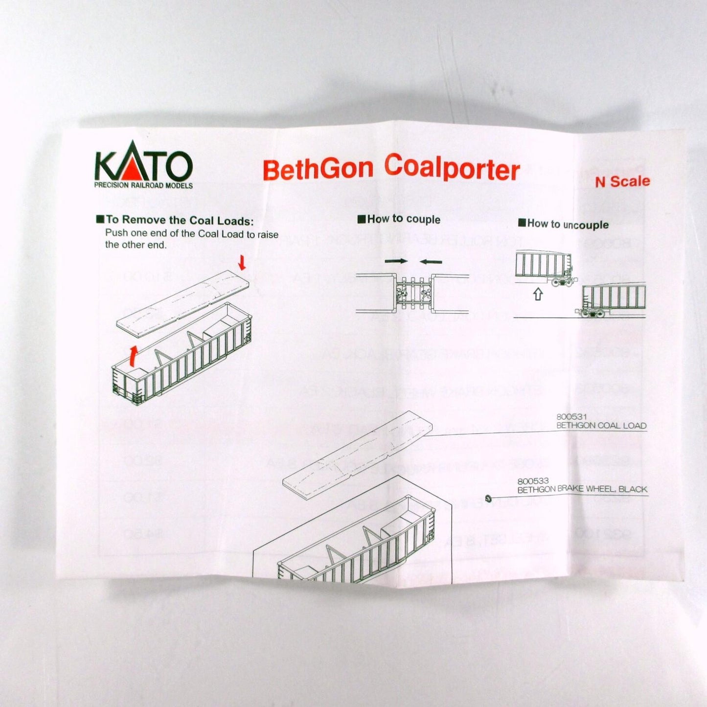 N Scale ***CHTT (MP/UP)*** BETHGON Coalporter 8-Car Set w/ Loads - Kato 106-4607