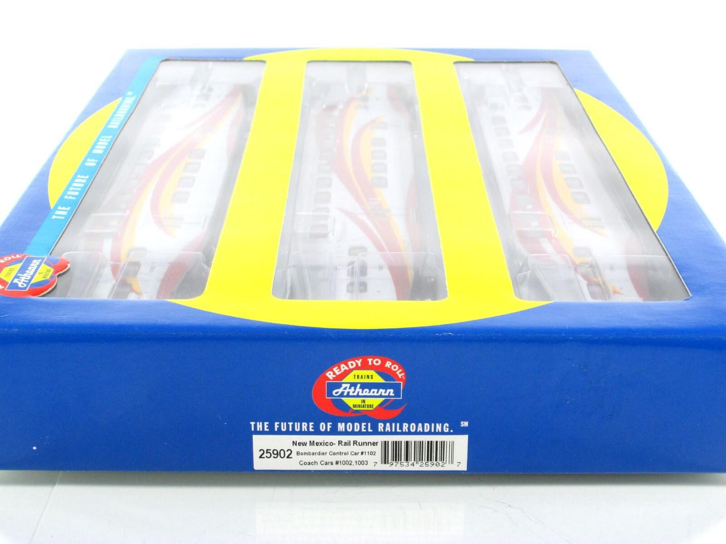 HO Scale *NEW MEXICO RAIL RUNNER* Bombardier Set #1102,1002,1003 - Athearn 25902