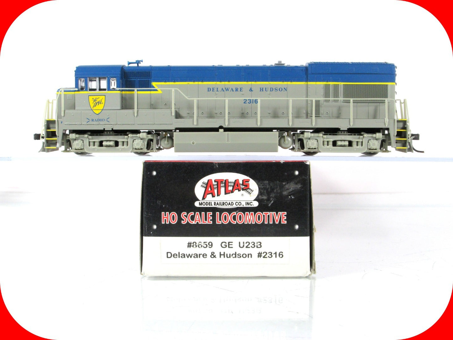 HO Scale ***DELAWARE & HUDSON*** GE U23B Locomotive #2316 - Atlas 8659, DCC Rdy