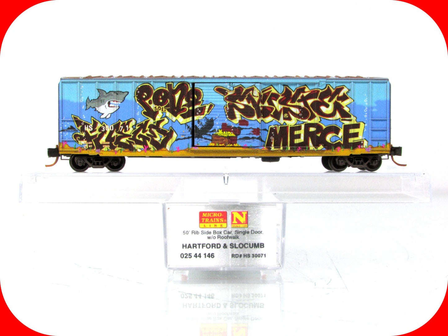 N Scale ***HARTFORD SLOCUMB** Weathered Graffiti Box Car - Micro Trains 02544146