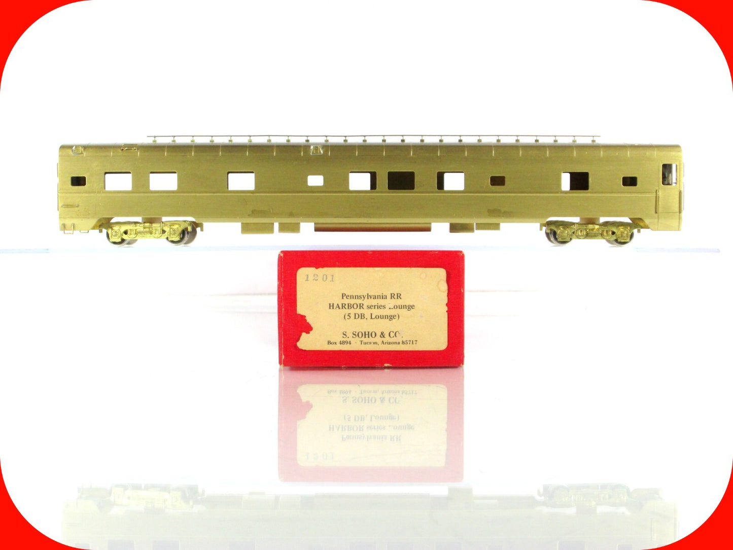 HO Scale BRASS ***PENNSYLVANIA*** HARBOR Series Lounge Passenger Car --Soho 1201