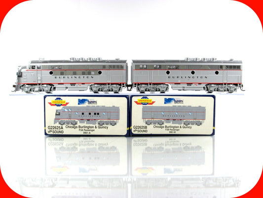 HO Scale **CB&Q*** F3A F3B Locomotive #9961 - Athearn G22625 --DCC Tsunami Sound