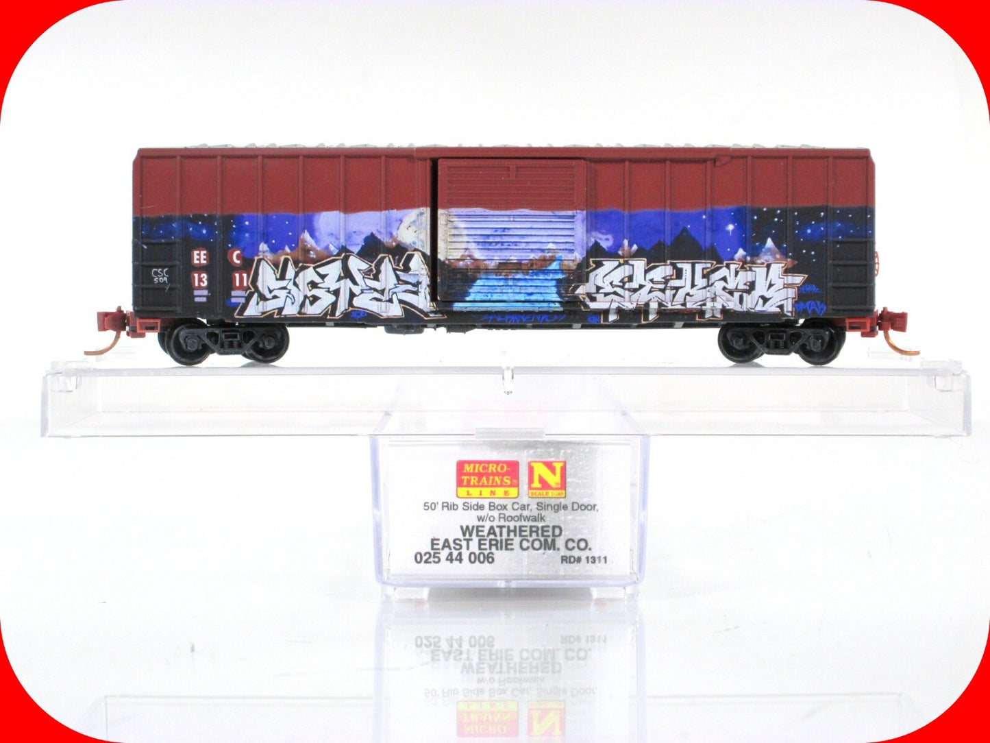 N Scale **EAST ERIE COMMERCIAL*** Graffiti Box Car #1311 --Micro Trains 02544006