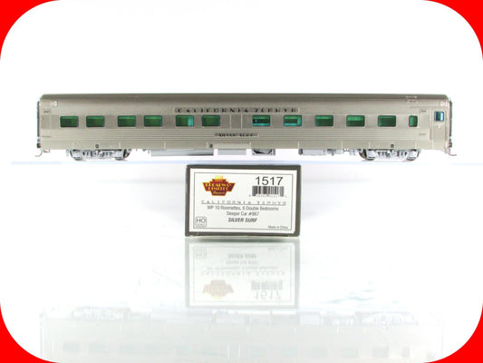 HO Scale ***WP CA ZEPHYR*** SILVER SURF Sleeper #867 ---- Broadway 1517, Lighted