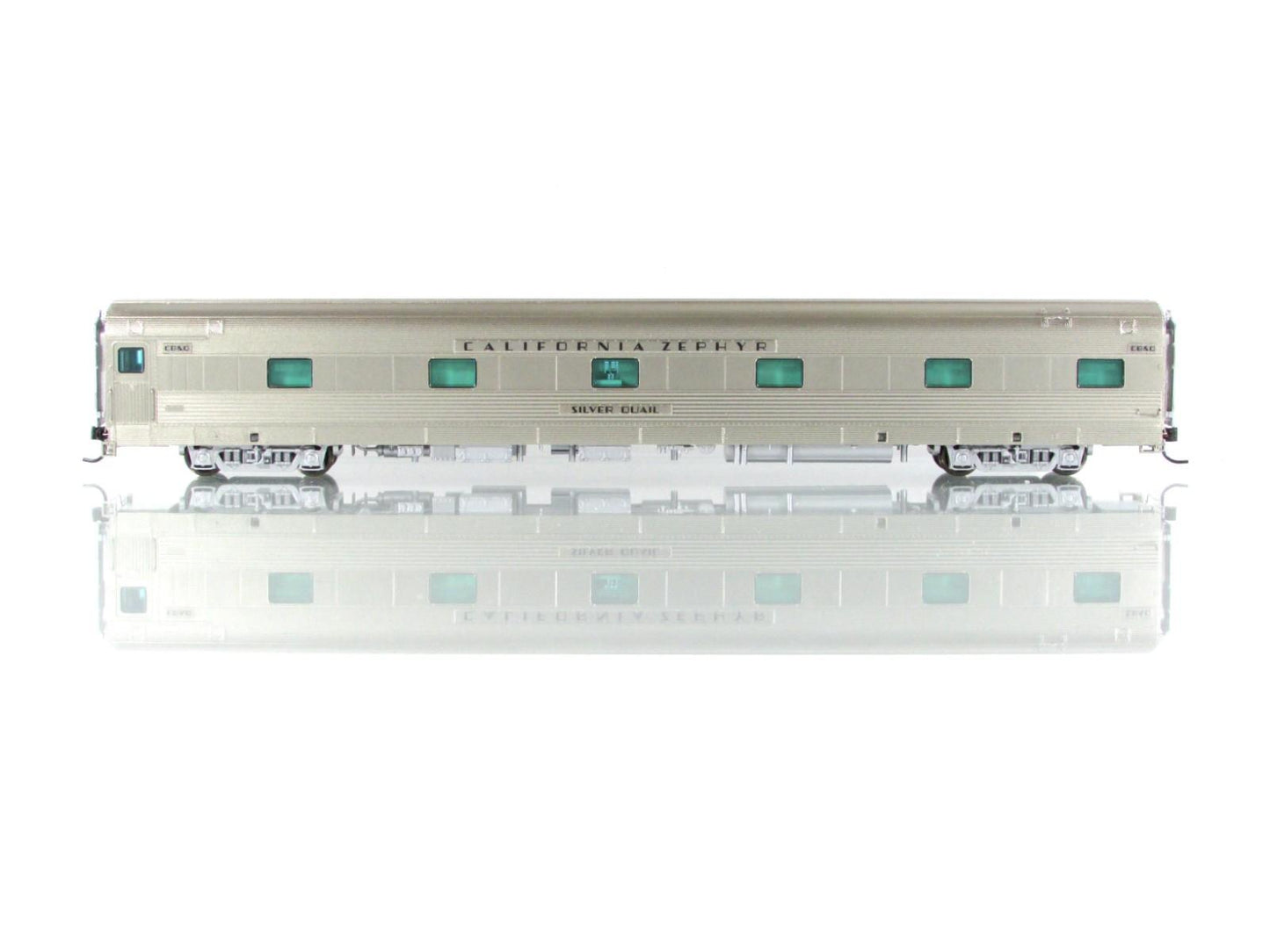 HO Scale ***CB&Q CA ZEPHYR*** SILVER QUAIL Sleeper #451 - Broadway 1522, Lighted