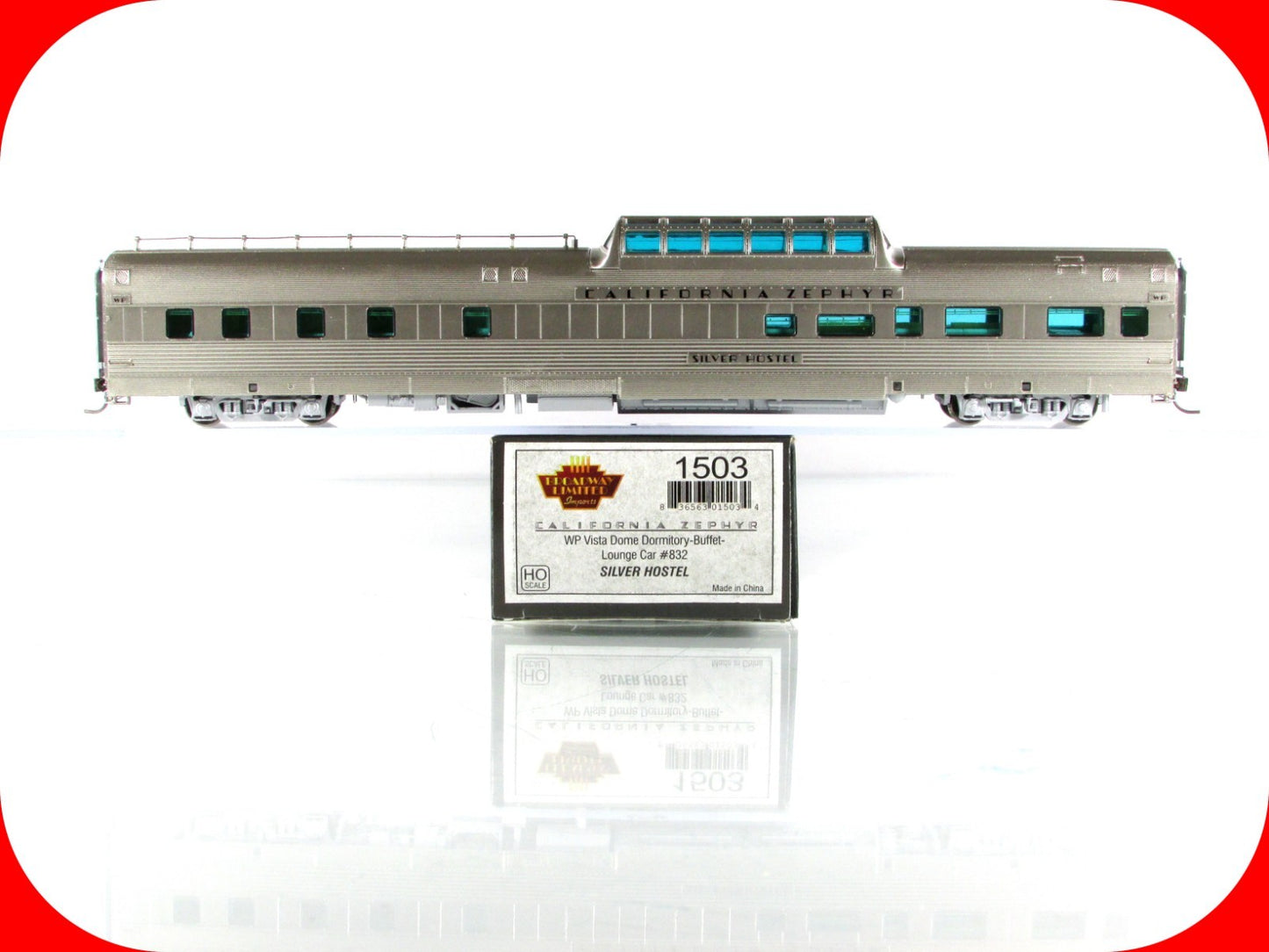 HO Scale ***WP CA ZEPHYR*** SILVER HOSTEL DOME #832 --- Broadway 1503, Lighted