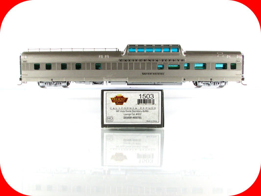 HO Scale ***WP CA ZEPHYR*** SILVER HOSTEL DOME #832 --- Broadway 1503, Lighted