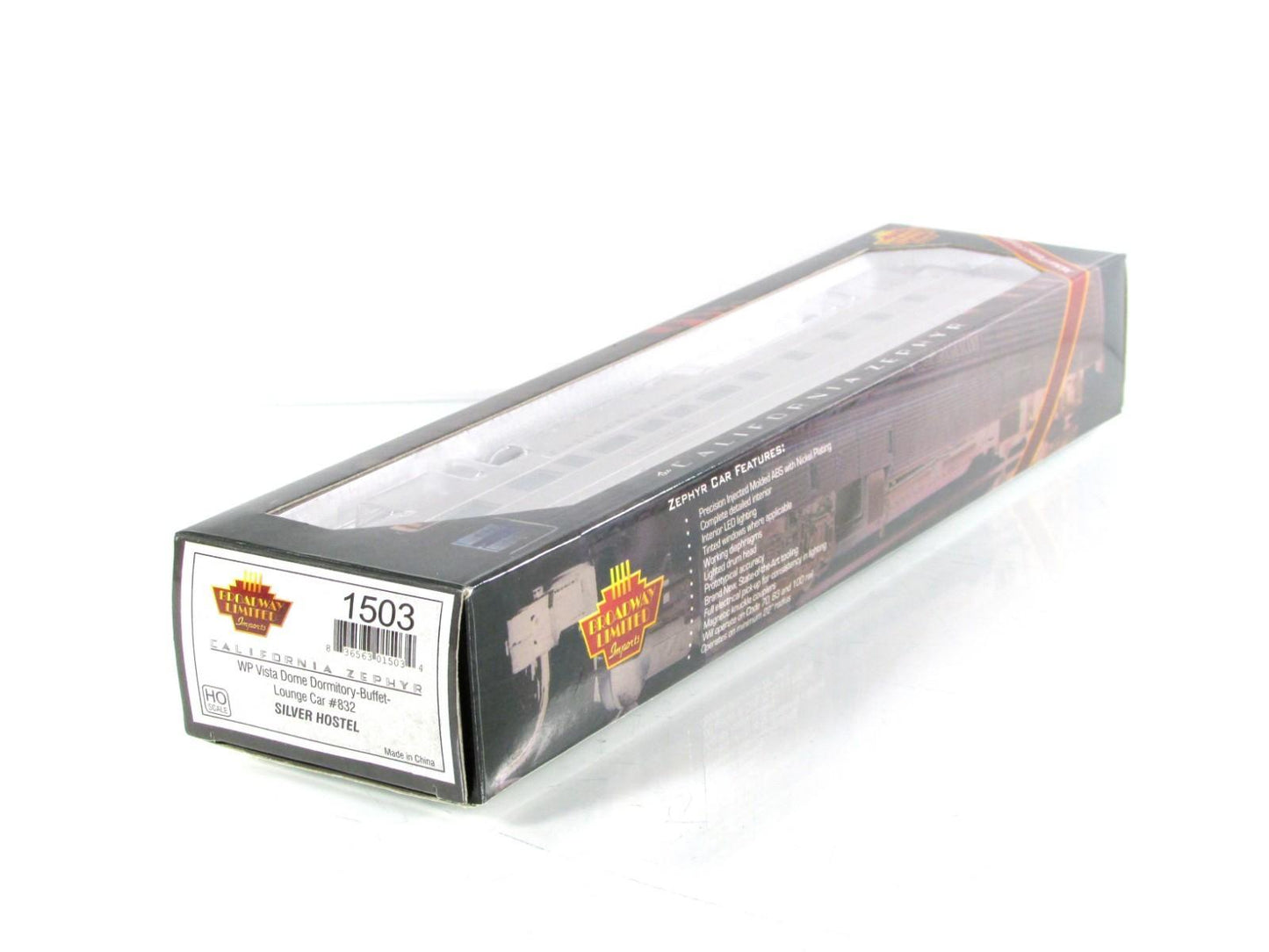 HO Scale ***WP CA ZEPHYR*** SILVER HOSTEL DOME #832 --- Broadway 1503, Lighted