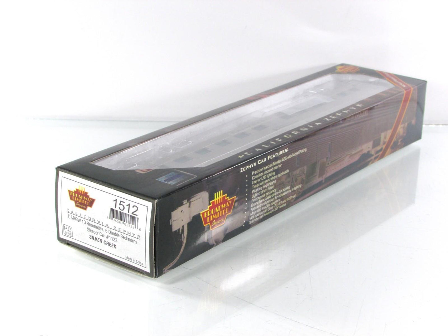 HO Scale ***DRGW CA ZEPHYR*** SILVER CREEK Sleeper 1133 --Broadway 1512, Lighted