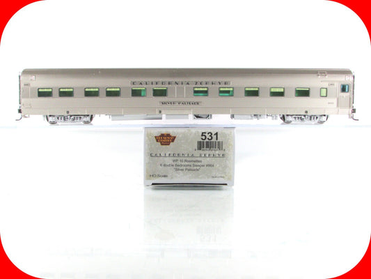 HO Scale ***WP CA ZEPHYR*** SILVER PALISADE Sleeper #864 - Broadway 531, Lighted