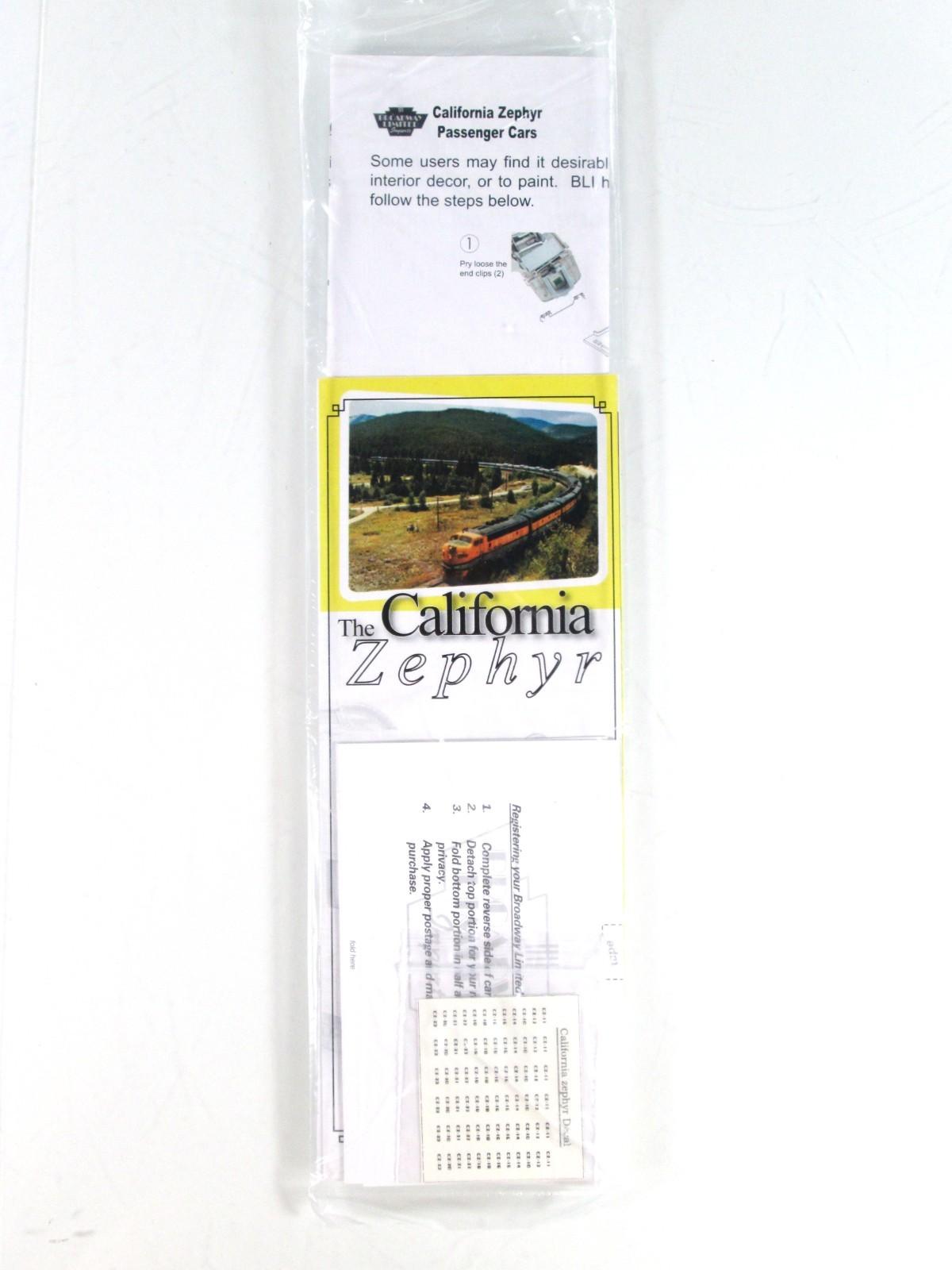 HO Scale *CB&Q CA ZEPHYR* SILVER BEAVER Baggage Car #801 - Broadway 523, Lighted