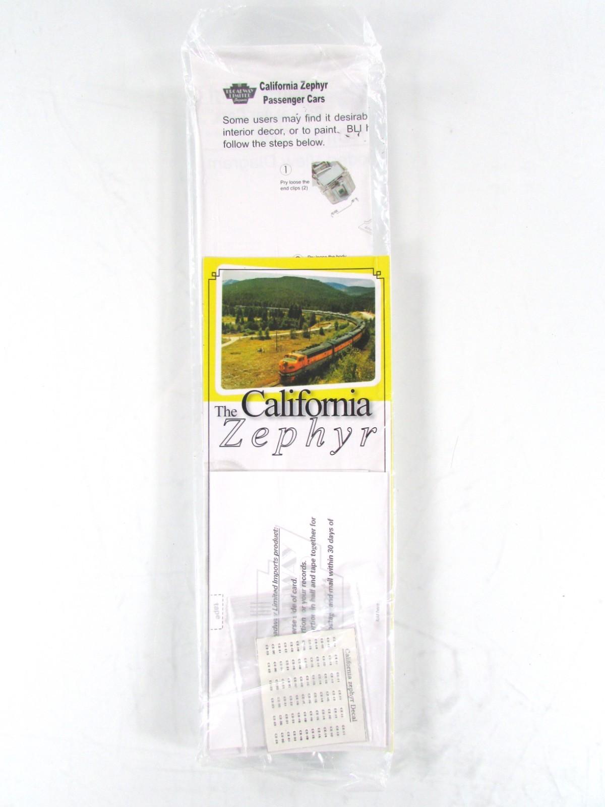 HO Scale **WP CA ZEPHYR** SILVER PLATTER Dining Car #842 - Broadway 528, Lighted