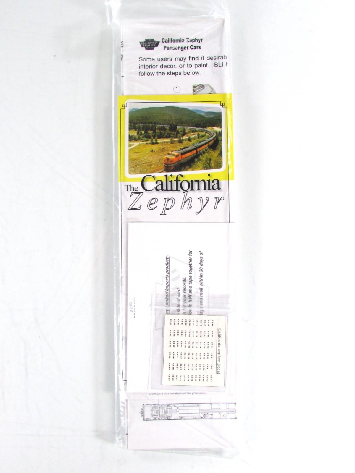 HO Scale ***WP CA ZEPHYR*** SILVER CRANE Sleeper #851 ---- Broadway 533, Lighted