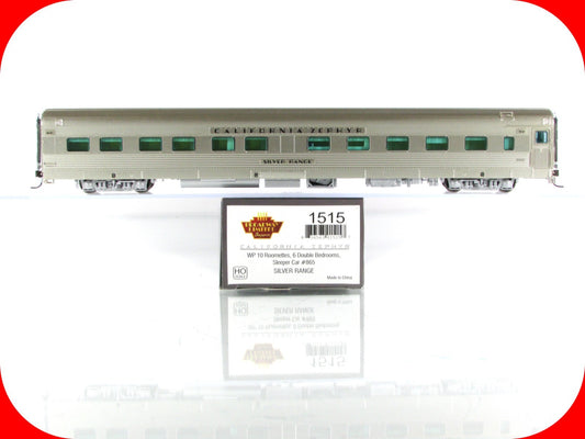 HO Scale ***WP CA ZEPHYR*** SILVER RANGE Sleeper #865 --- Broadway 1515, Lighted