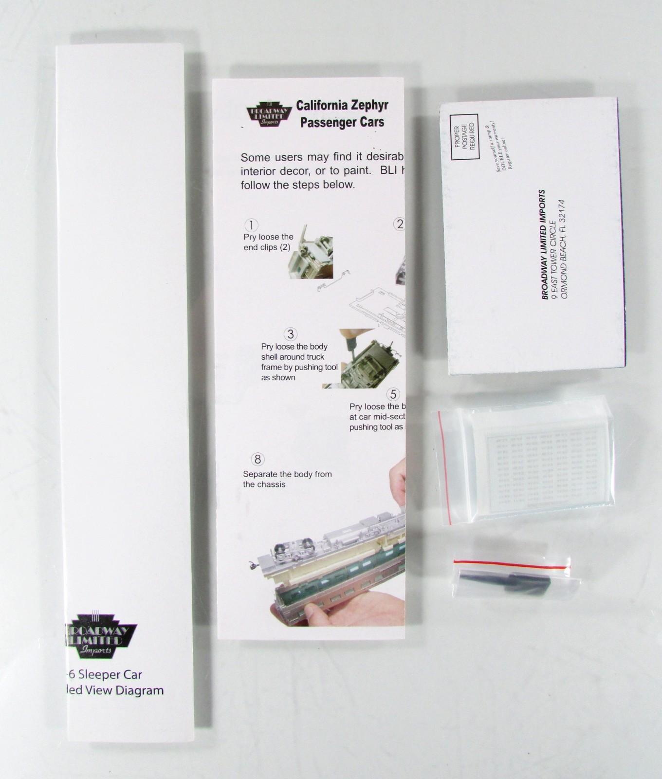 HO Scale ***WP CA ZEPHYR*** SILVER RANGE Sleeper #865 --- Broadway 1515, Lighted
