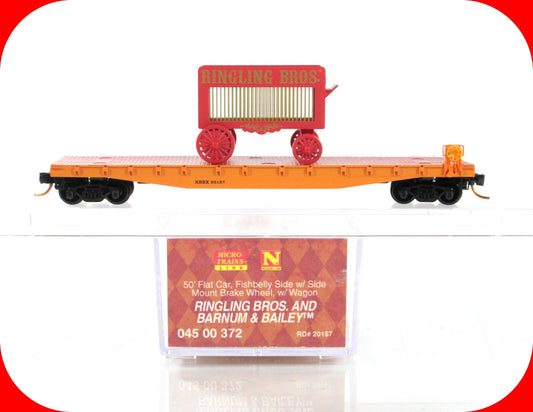 N Scale **RINGLING Bros** Circus Wagon on Flat Car #20157 -Micro Trains 04500372