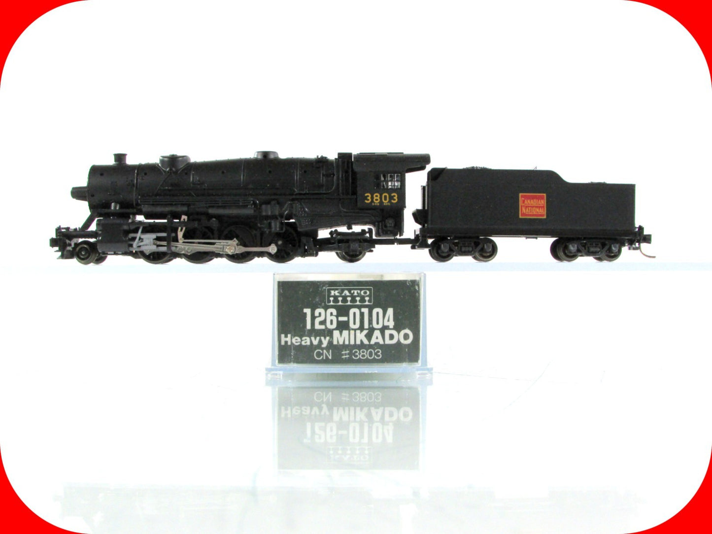 N Scale ***CANADIAN NATIONAL*** Heavy Mikado 2-8-2 Steamer #3803 - Kato 126-0104