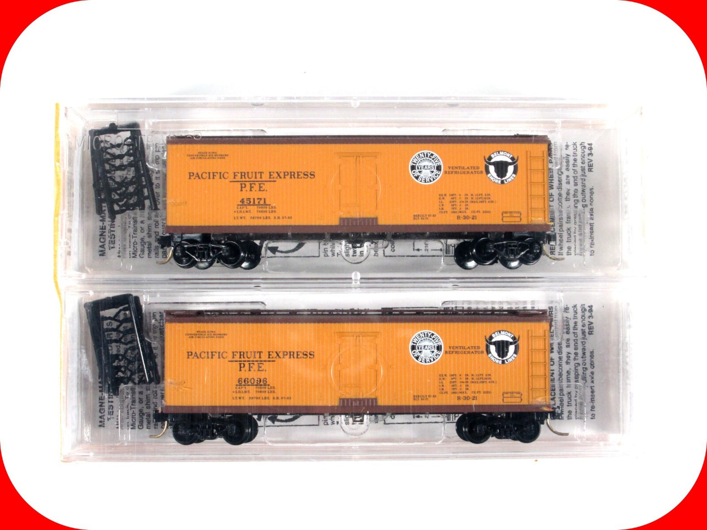 N Scale ***PACIFIC FRUIT Exp - BELMONT SHORE*** Reefer Set - Micro Trains **RARE
