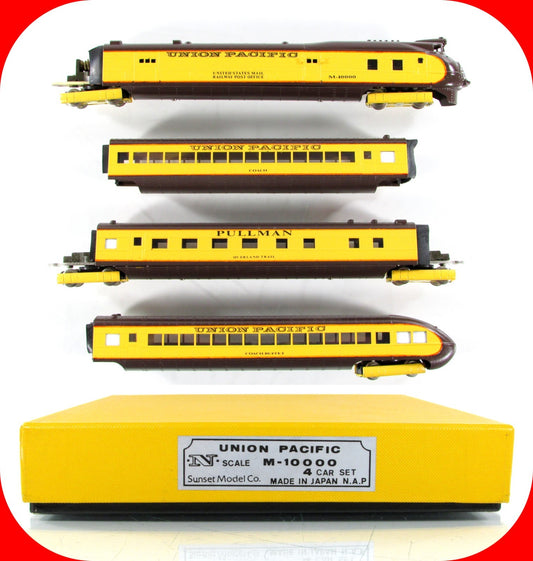 N Scale BRASS **UNION PACIFIC** M-10000 4-Unit Locomotive Passenger Set - Sunset
