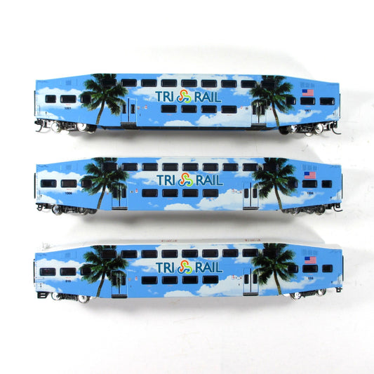 N Scale *TRI-RAIL* Bombardier Commuter Coach & Control Set - Athearn 10165 *RARE