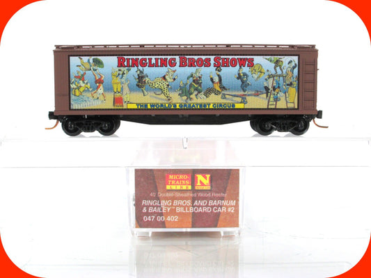 N Scale ***RINGLING CIRCUS*** Billboard Car #2 Box Car --- Micro Trains 04700402
