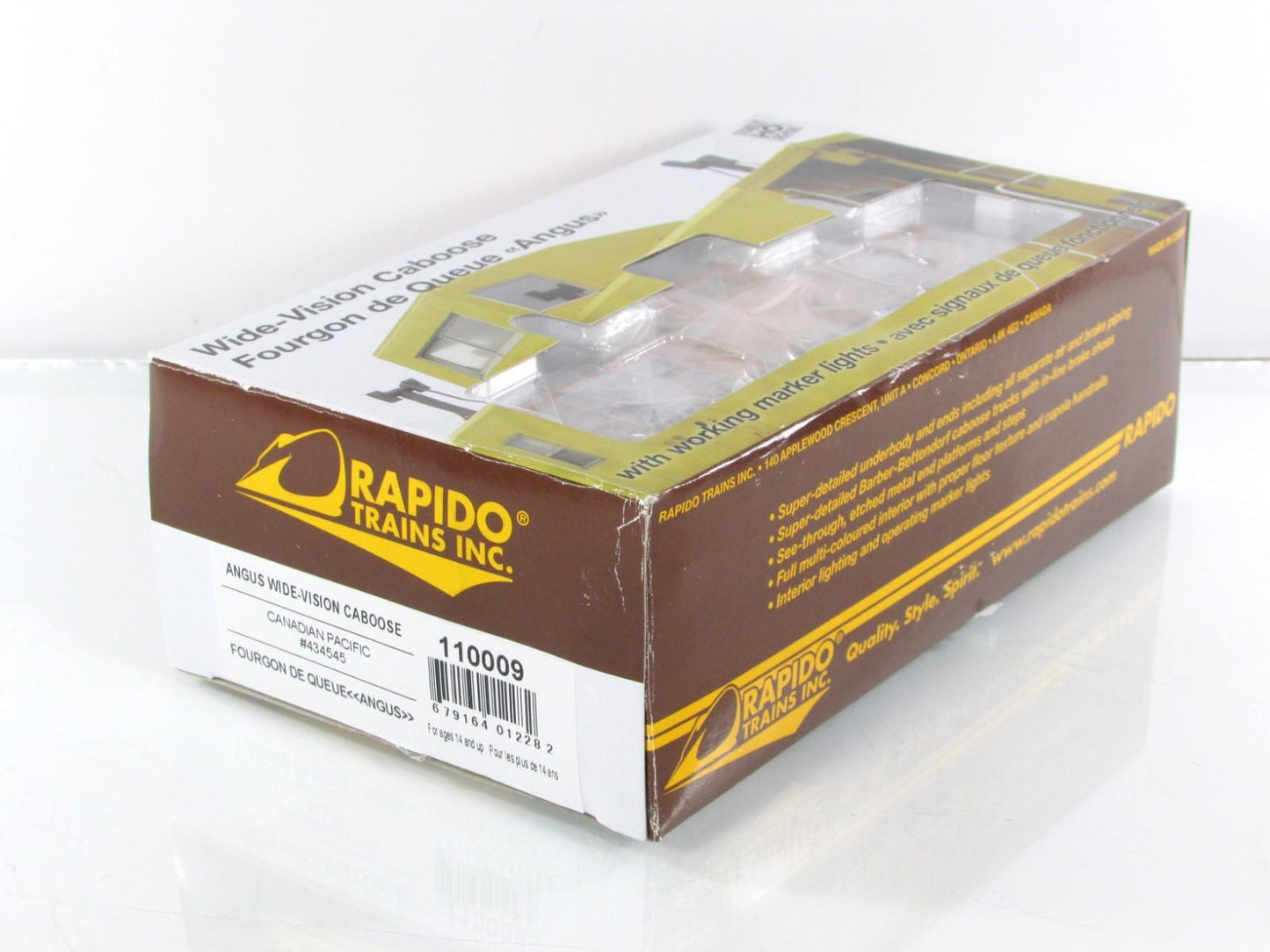 HO Scale **CANADIAN PACIFIC** Wide-Vision Caboose #434545 -Rapido 110009 *Lights