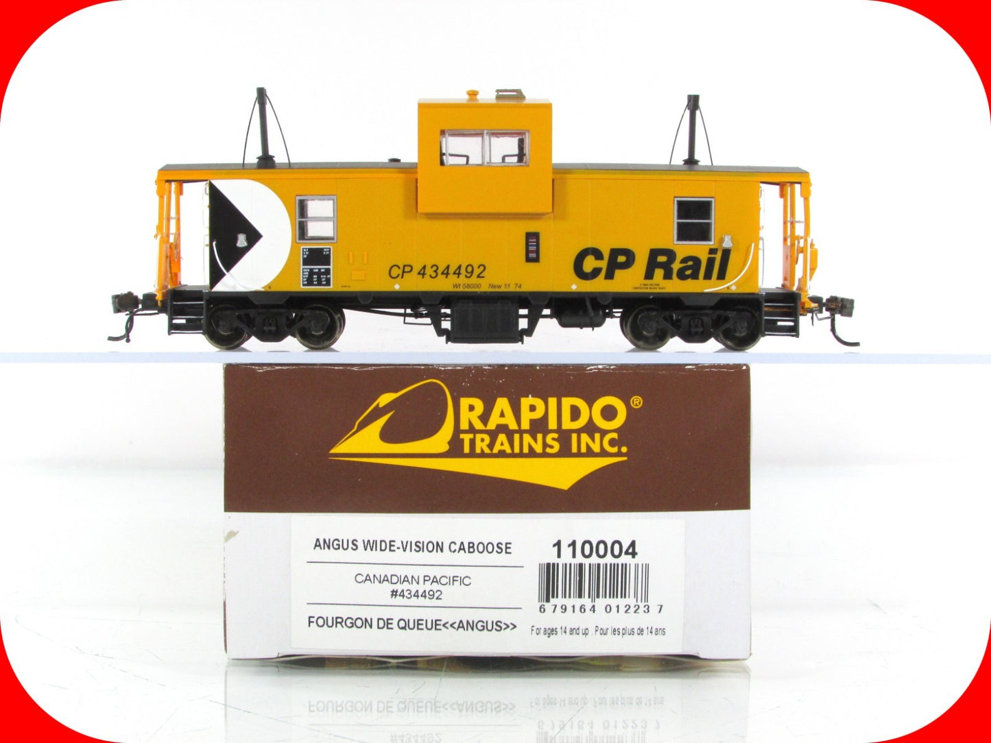 HO Scale **CANADIAN PACIFIC** Wide-Vision Caboose #434492 -Rapido 110004 *Lights