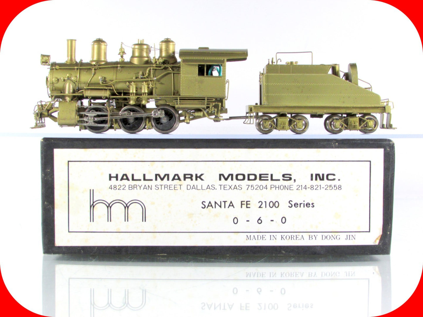HO Scale Brass **SANTA FE** 2100 Series 0-6-0 Steam Locomotive - Hallmark Models