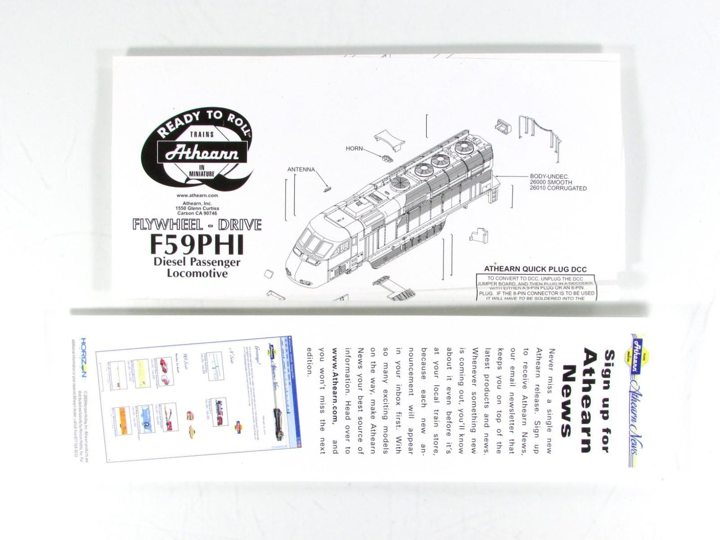 HO Scale ***AMTRAK WEST*** Bombardier F59PHI #454 - Athearn 26316, DCC Installed