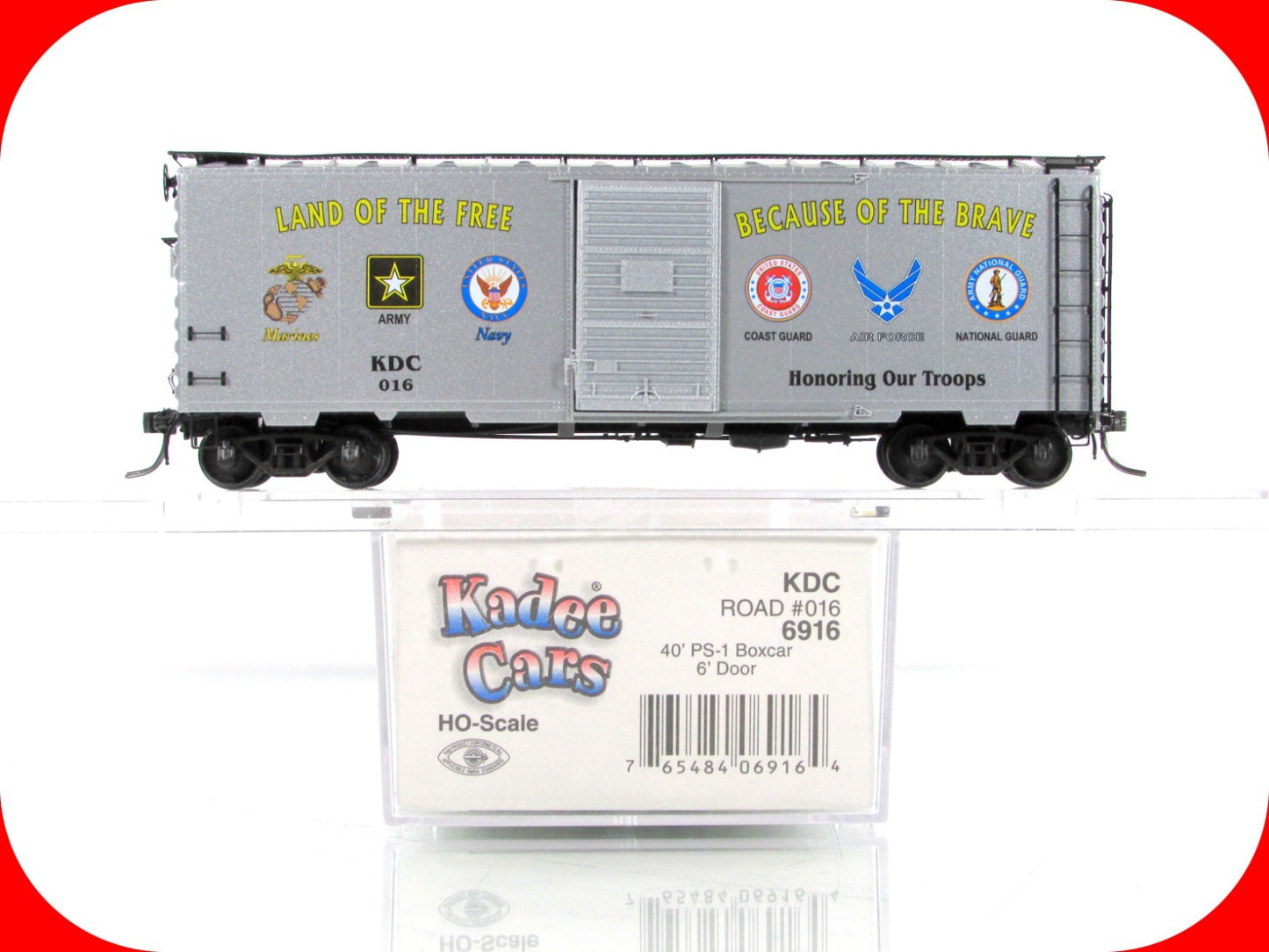 HO Scale ***LAND of the FREE*** Honoring Our Troops Box Car - Kadee Special 6916