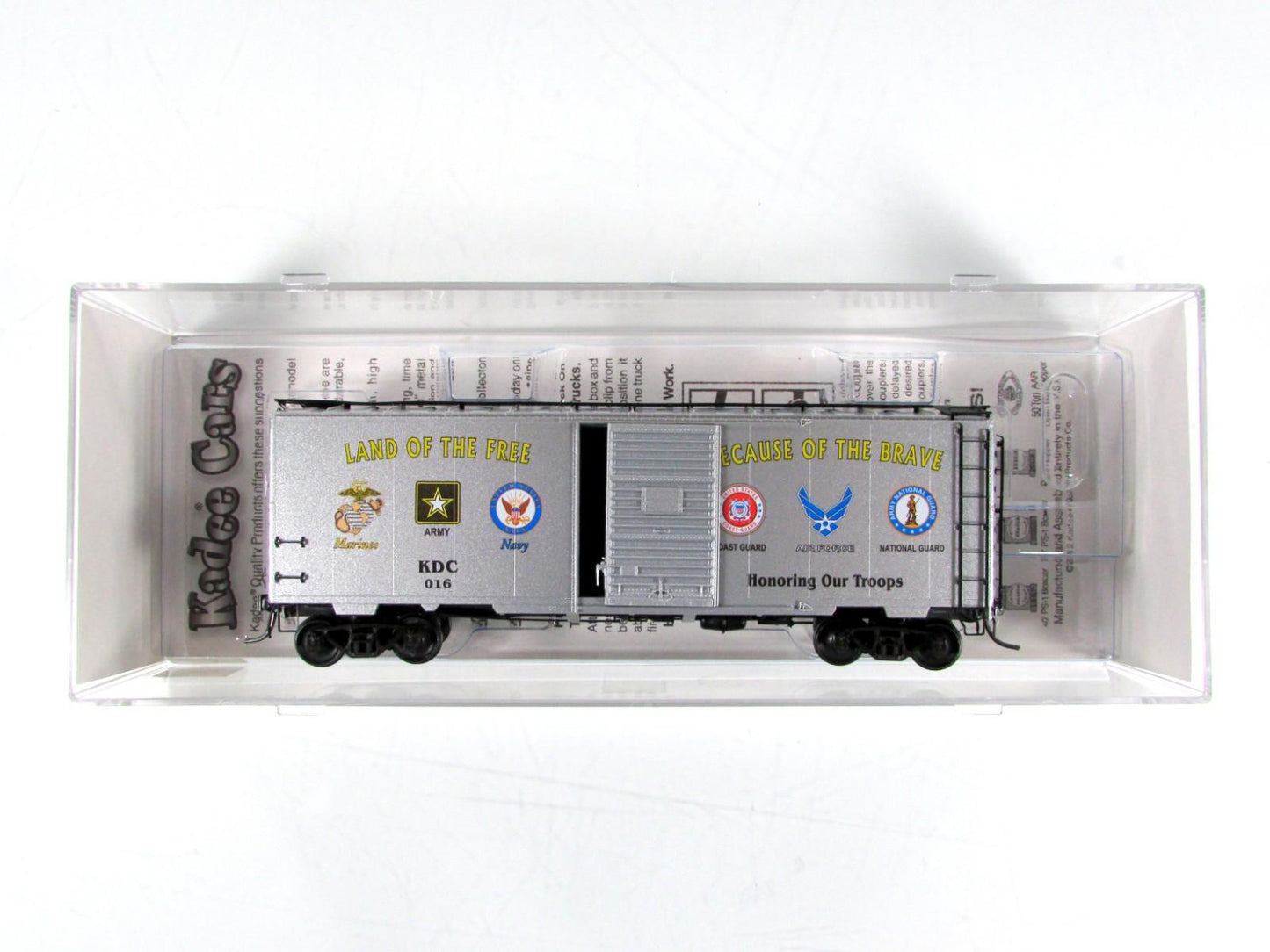 HO Scale ***LAND of the FREE*** Honoring Our Troops Box Car - Kadee Special 6916